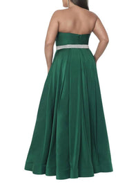 Blush Prom - Glam Stretch Satin Prom Dress - Plus
