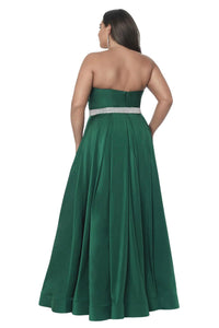 Blush Prom - Glam Stretch Satin Prom Dress - Plus