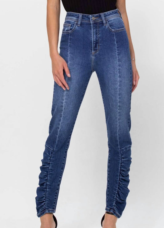 Cello - High Rise Ruched Skinny Jeans