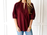 Caryn Lawn - Anna V Neck Top