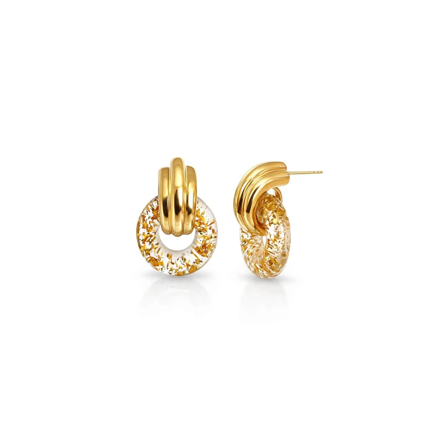Gold & Honey - Women's Donut Door Knocker Earrings