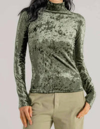 Forte Forte - Iridescent Stretch Velvet Turtleneck Top