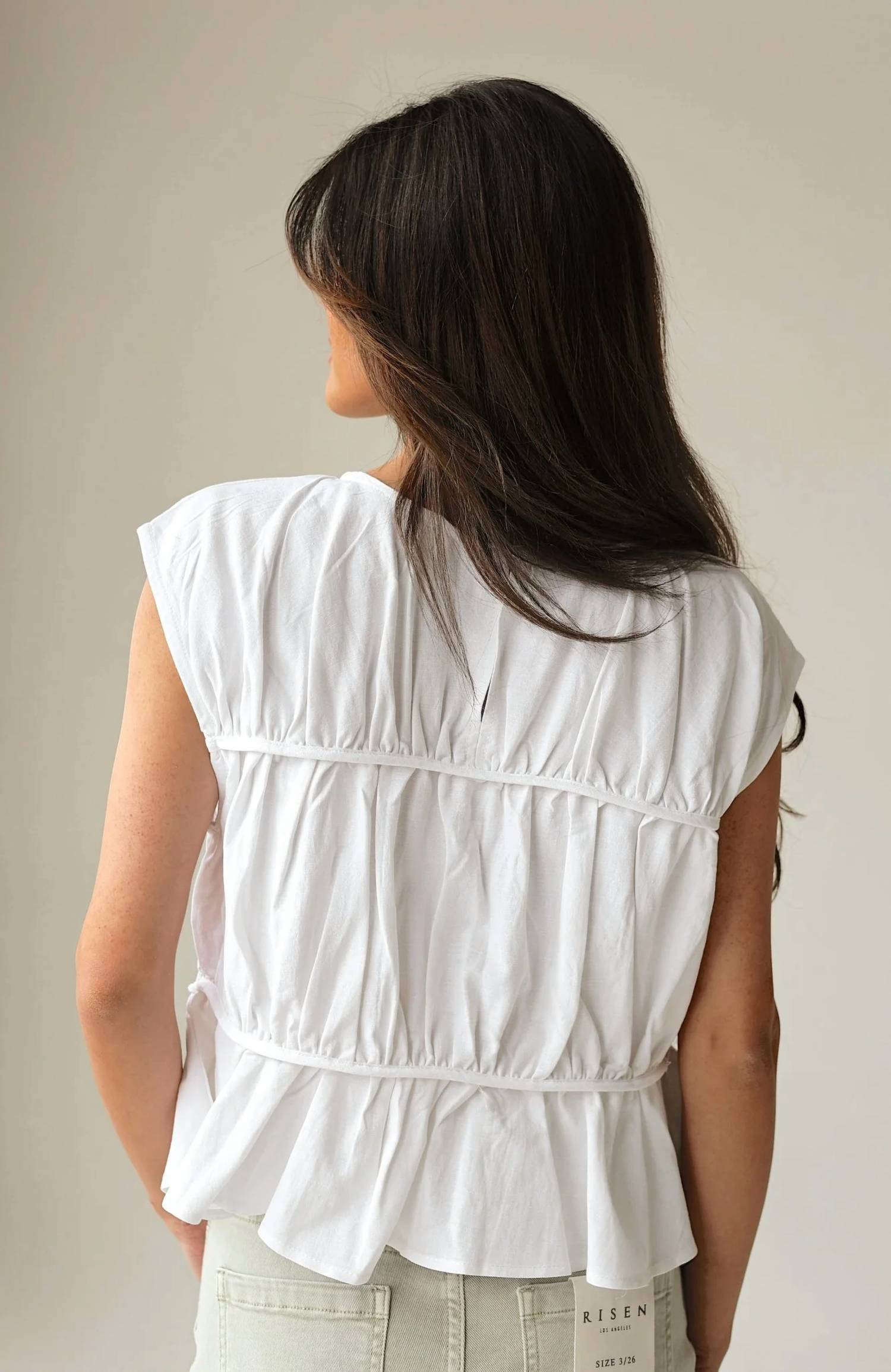 Candescent - Fresh Start Linen-blend Ruched Peplum Top