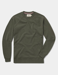 The Normal Brand Puremeso Everyday Crew Top in oakmoss - men's long sleeve top - alternate view