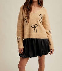 Wishlist - Elana Bow Embellished Sweater