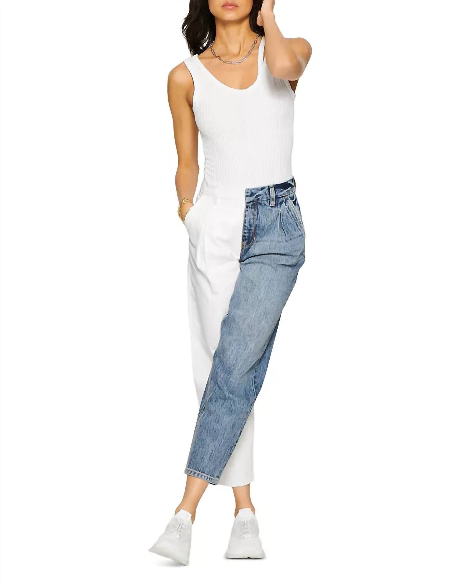Blue Revival - Happy Hour Color Blocked Ankle Jeans