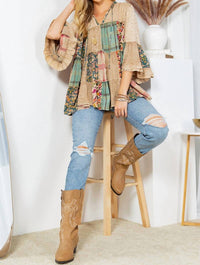 Young Threads - Vintage Boho Tiered Ruffle Top
