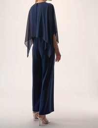 Joseph Ribkoff - Chiffon Overlay Wide Leg Jumpsuit