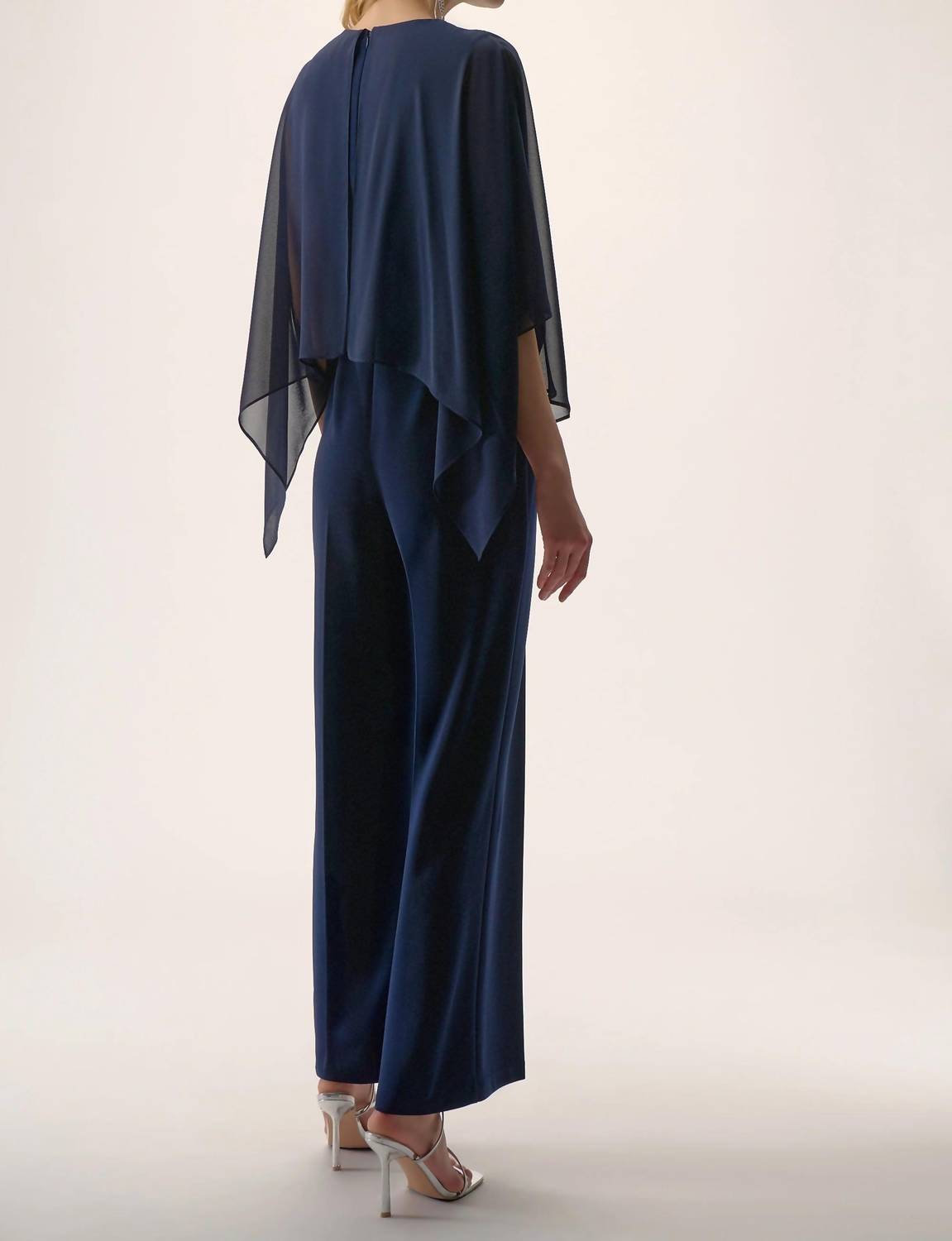 Joseph Ribkoff - Chiffon Overlay Wide Leg Jumpsuit