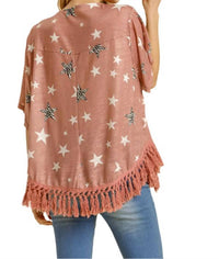 Umgee - Star Print Tassel Top