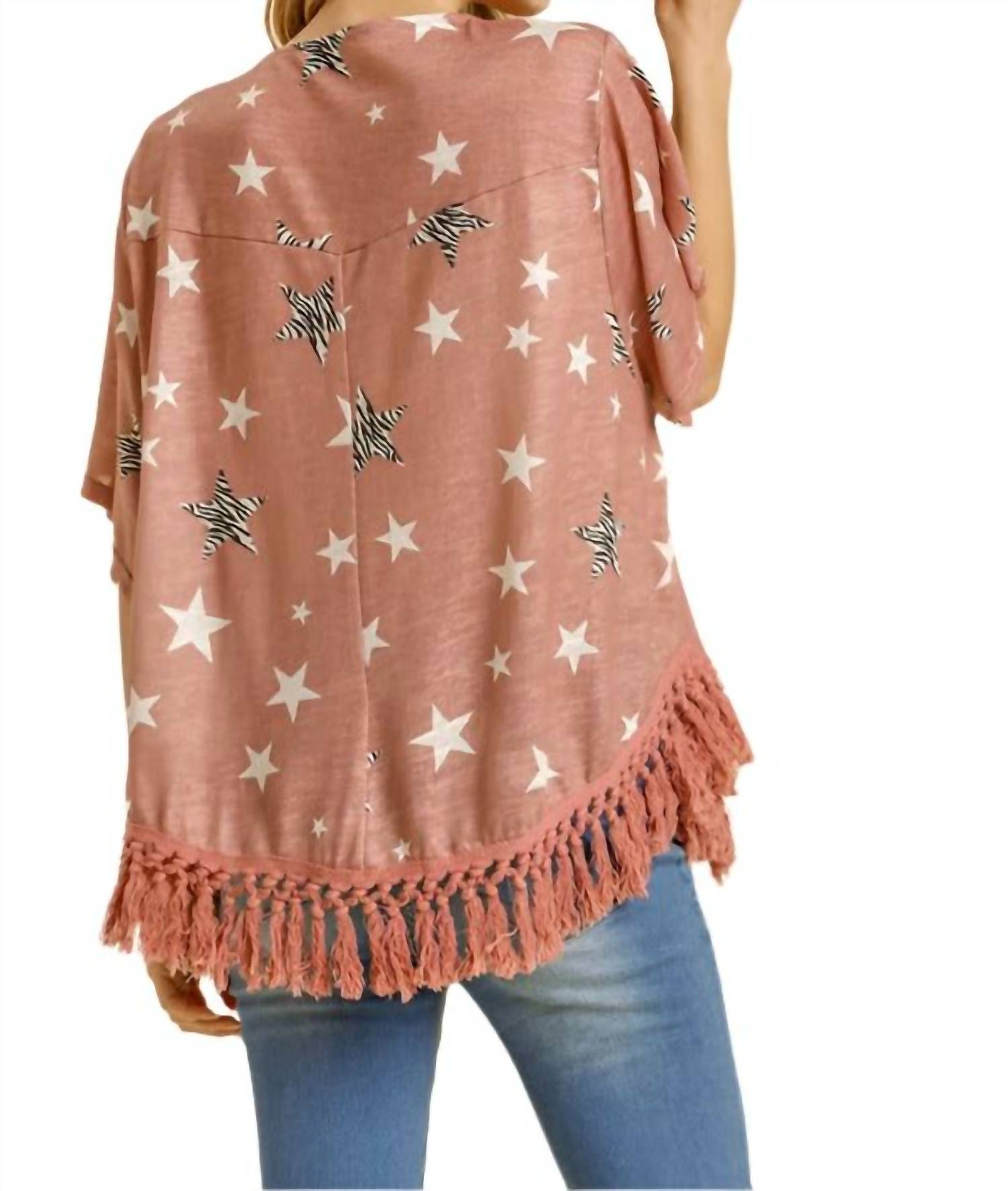 Umgee - Star Print Tassel Top