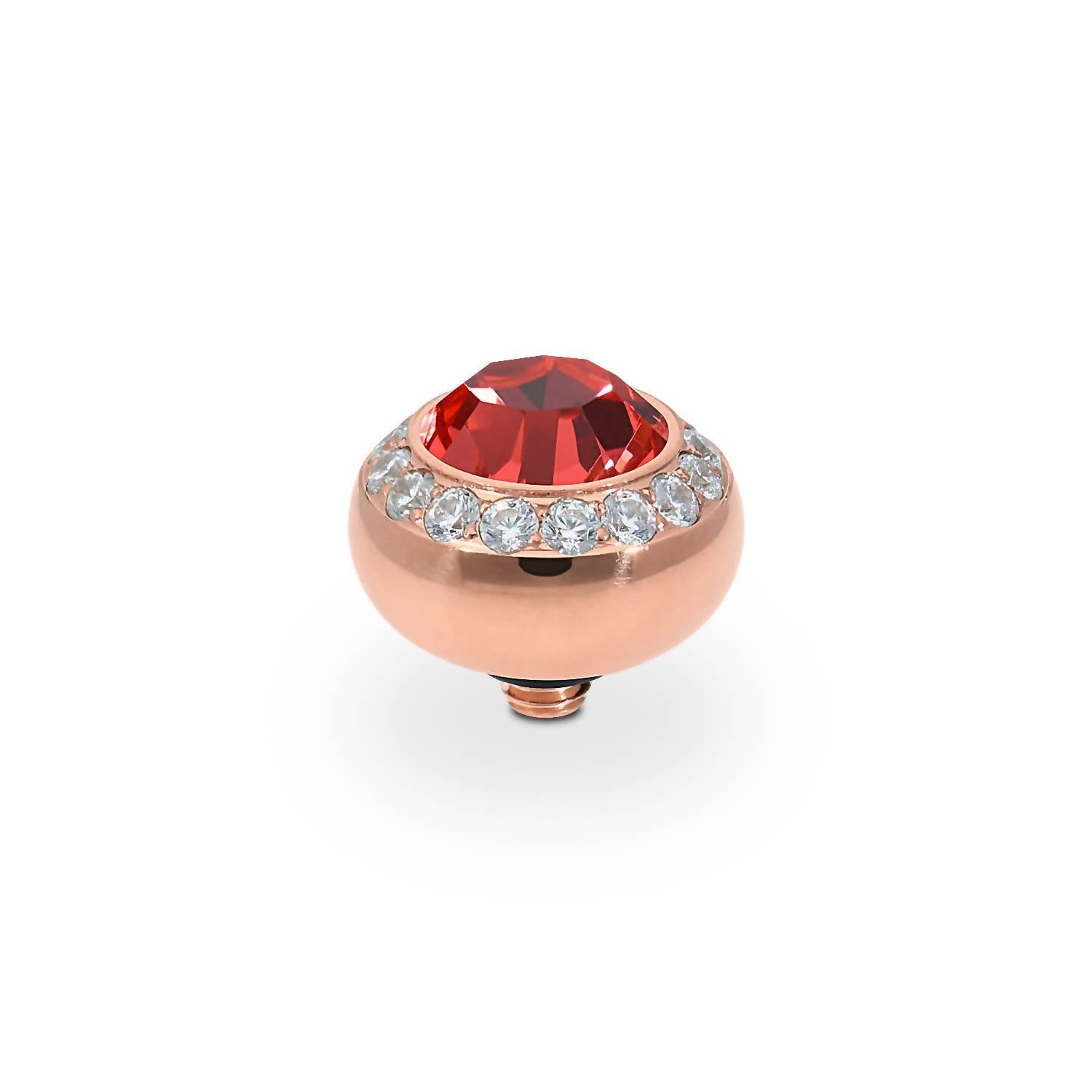 Qudo Women's Tondo Deluxe 10mm Jewelry Topper in papparadscha rose gold - women's jewelry