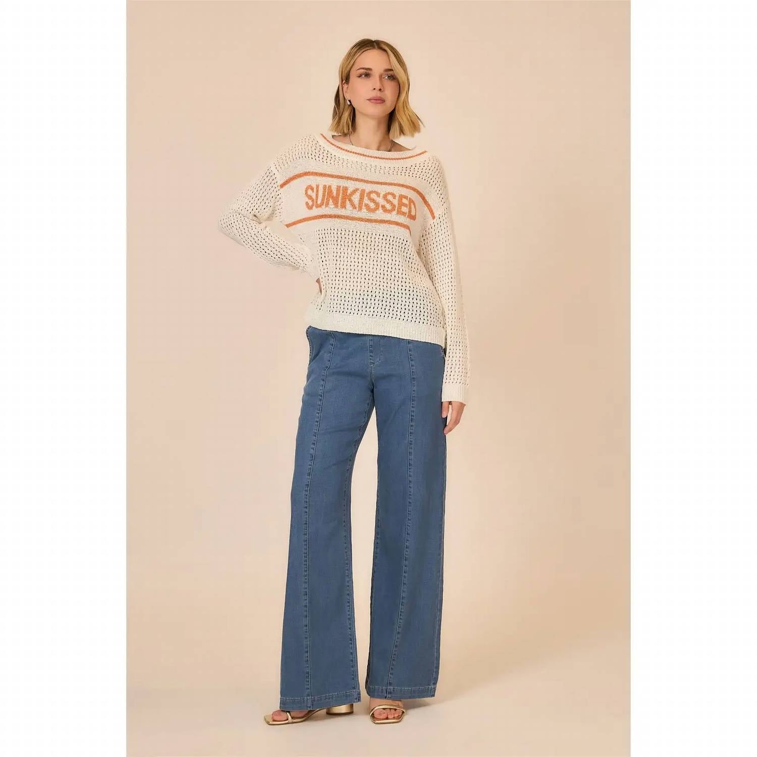 Cozy Co. - Sunkissed Open Knit Sweater