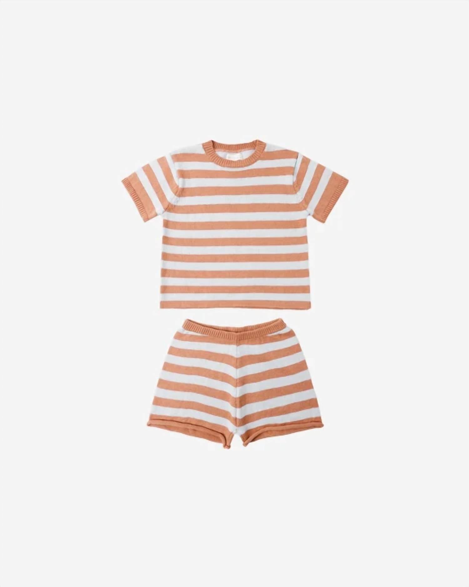 Rylee + Cru - Boy's Liam Stripe Knit Short Set