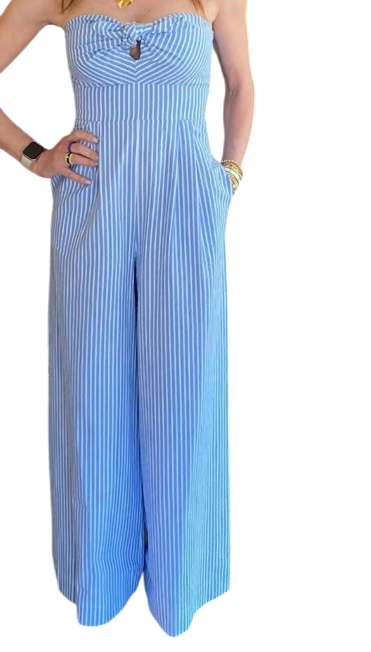 Lavender Brown - Tessa Striped Romper