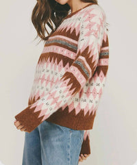 Strut & Bolt - Argyle Fair Isle Knit Crewneck Sweater