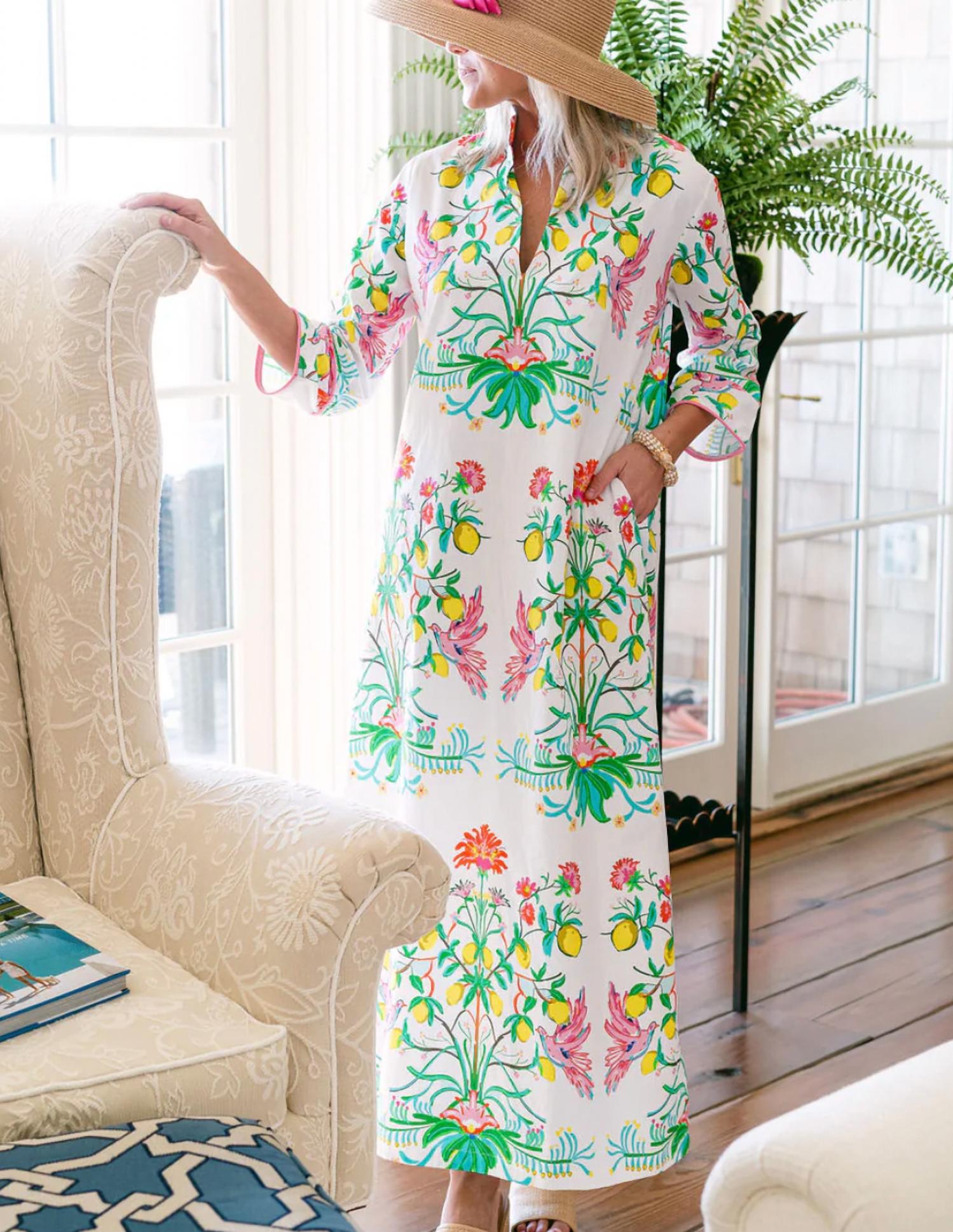 House Of Mbr - Lemon Soiree Bouvier Maxi Dress