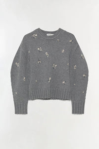 Simkhai - Coraline Embellished Knit Crewneck Sweater