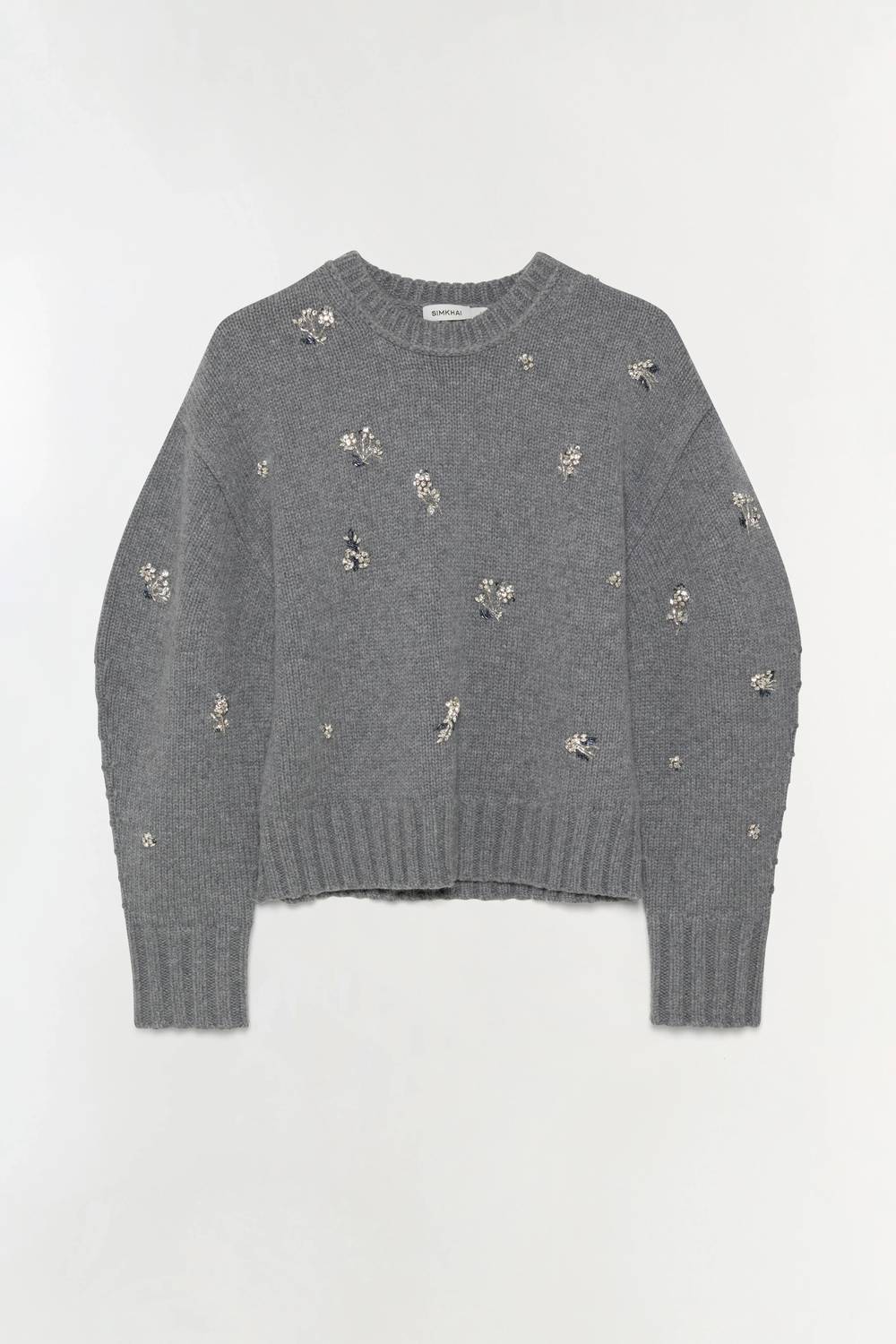 Simkhai - Coraline Embellished Knit Crewneck Sweater