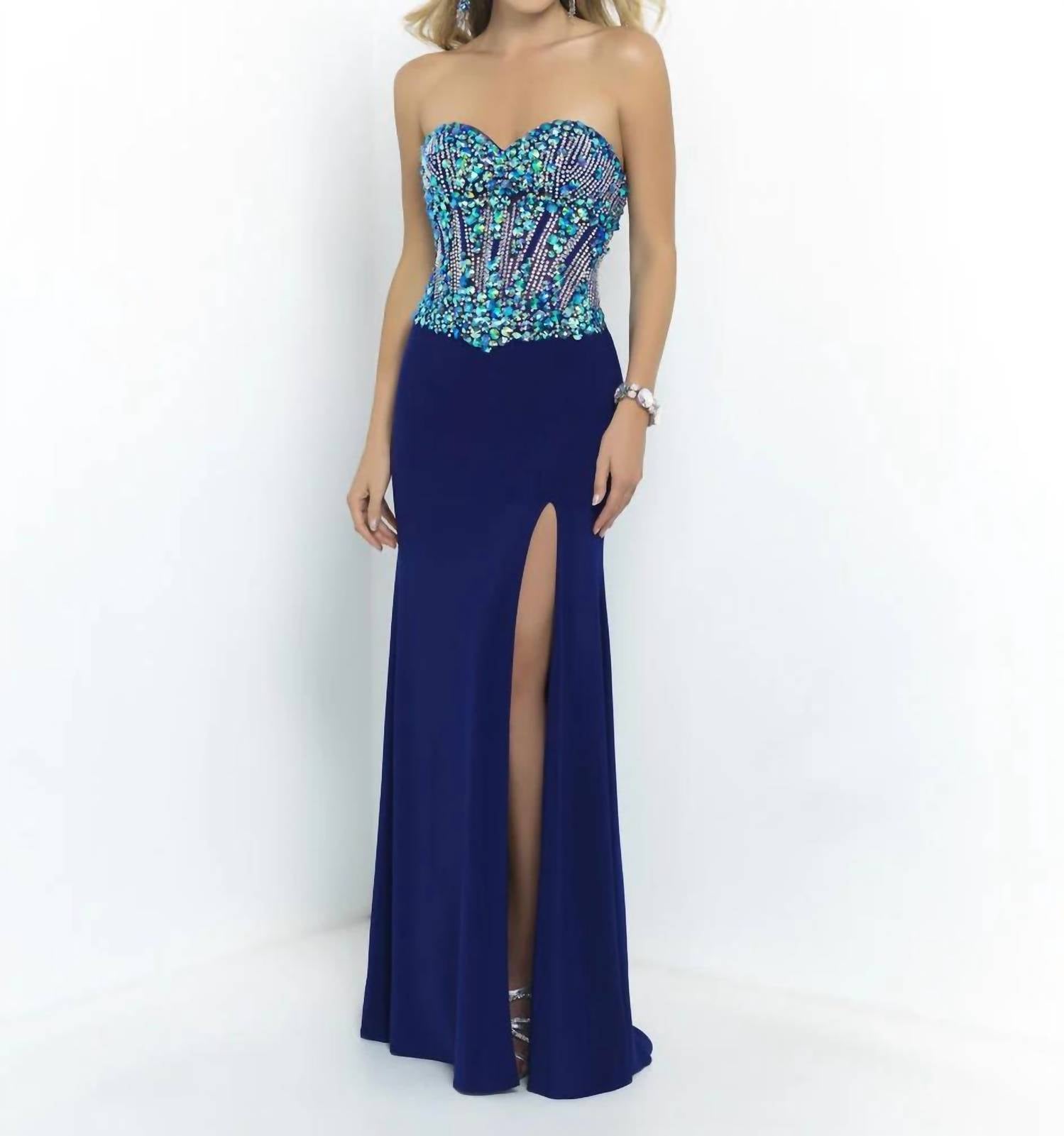 Blush Prom - Strapless Jersey Knit Sheath Prom Dress