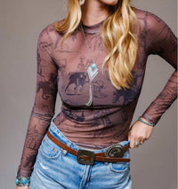 Blue B - Grit & Grace Mesh Mock Neck Top