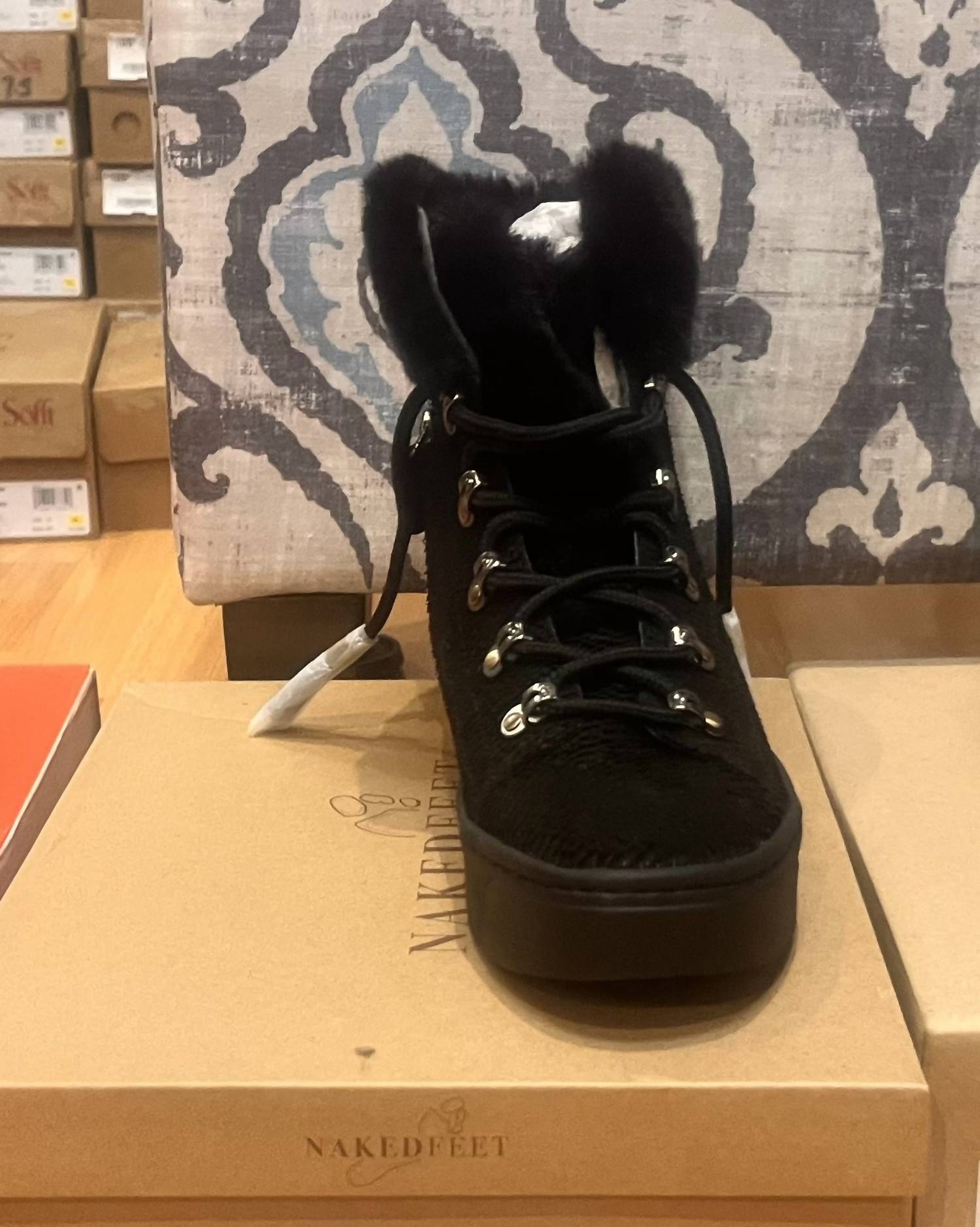 Naked Feet Women's Kaffra Platform Hiker Boots in black - women's shoe