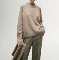 Meilleur Moment - Mock Neck Loose Fit Cashmere Sweater