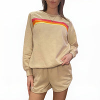 Little Daisy Closet - Color Contrast Top And Short Set