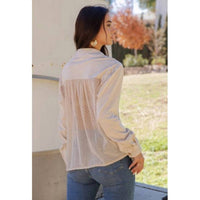 Young Threads - Crochet Lace Button-down Top