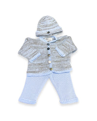 Gita - Boy's 2pc Tweed Cardigan With Hat