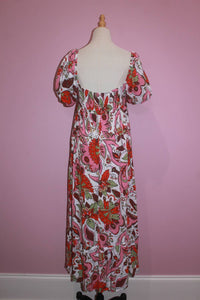 STORIA Women's Floral Paisley Midi Baby Doll Dress in multicolor - women's dress - detail view