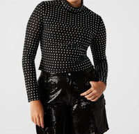 STEVE MADDEN Melvina Top in black - women's long sleeve top - alternate view