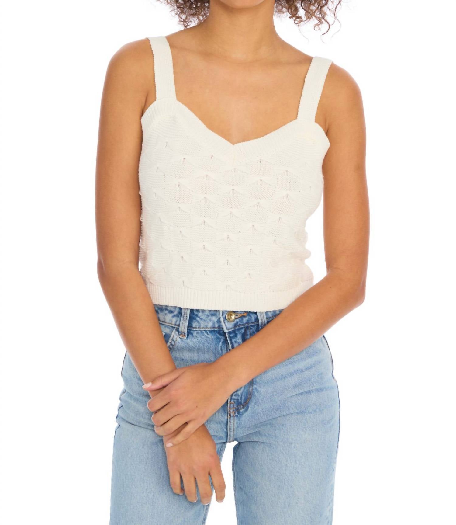 ALLISON NEW YORK Sweetheart Tank Top in white - women's tank top