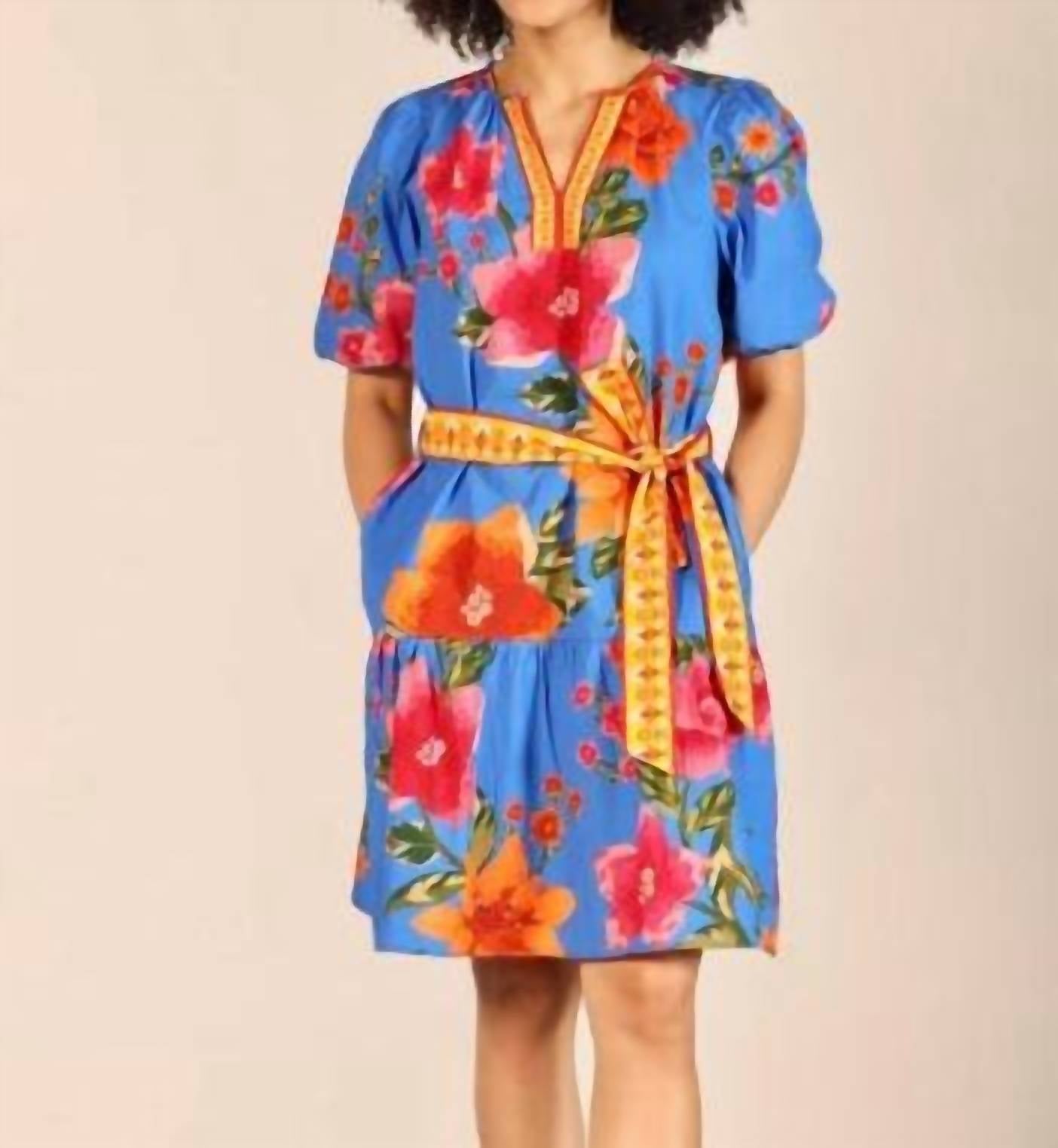 maude vivante Gwen Mini Dress in capri blossoms - women's dress