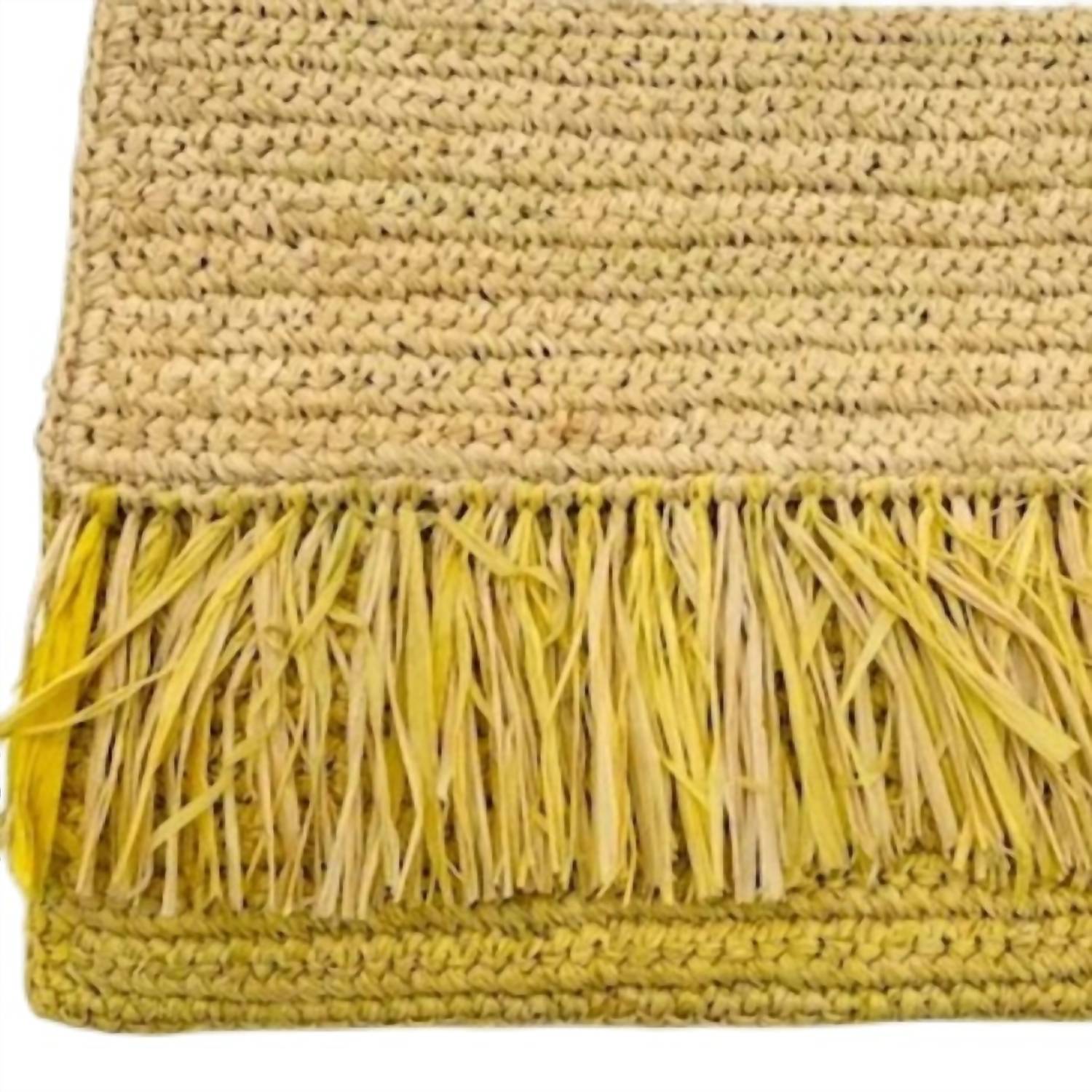 Shebobo - Women's Coco Fringe Crochet Straw Clutch