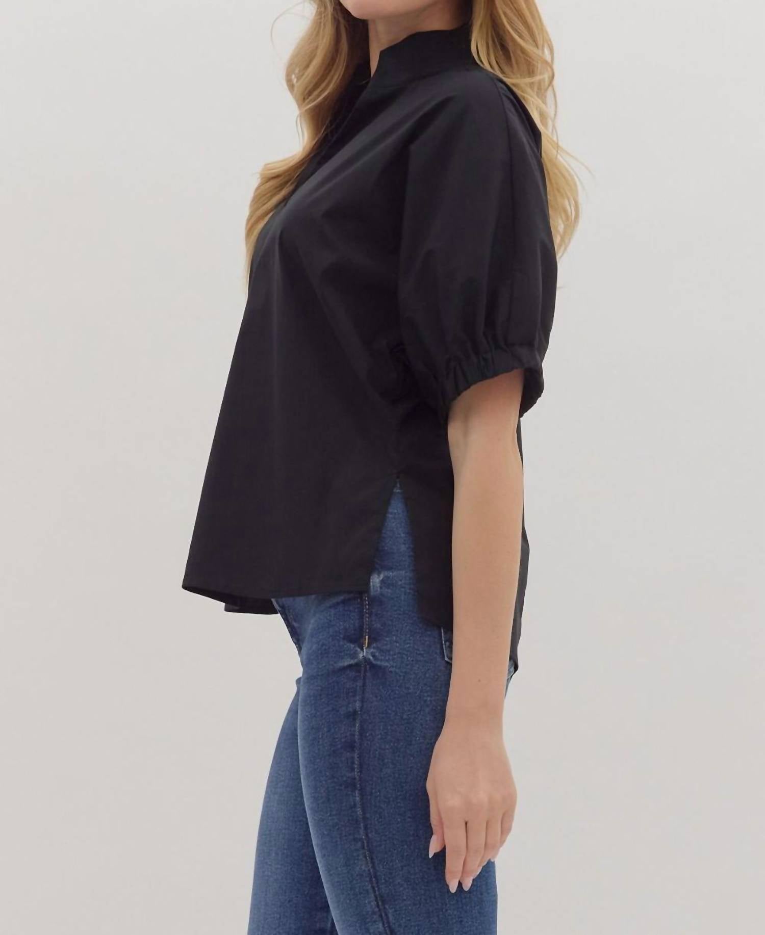 entro A Walk In The Dark Top in the dark top in black - women's blouse - view 4