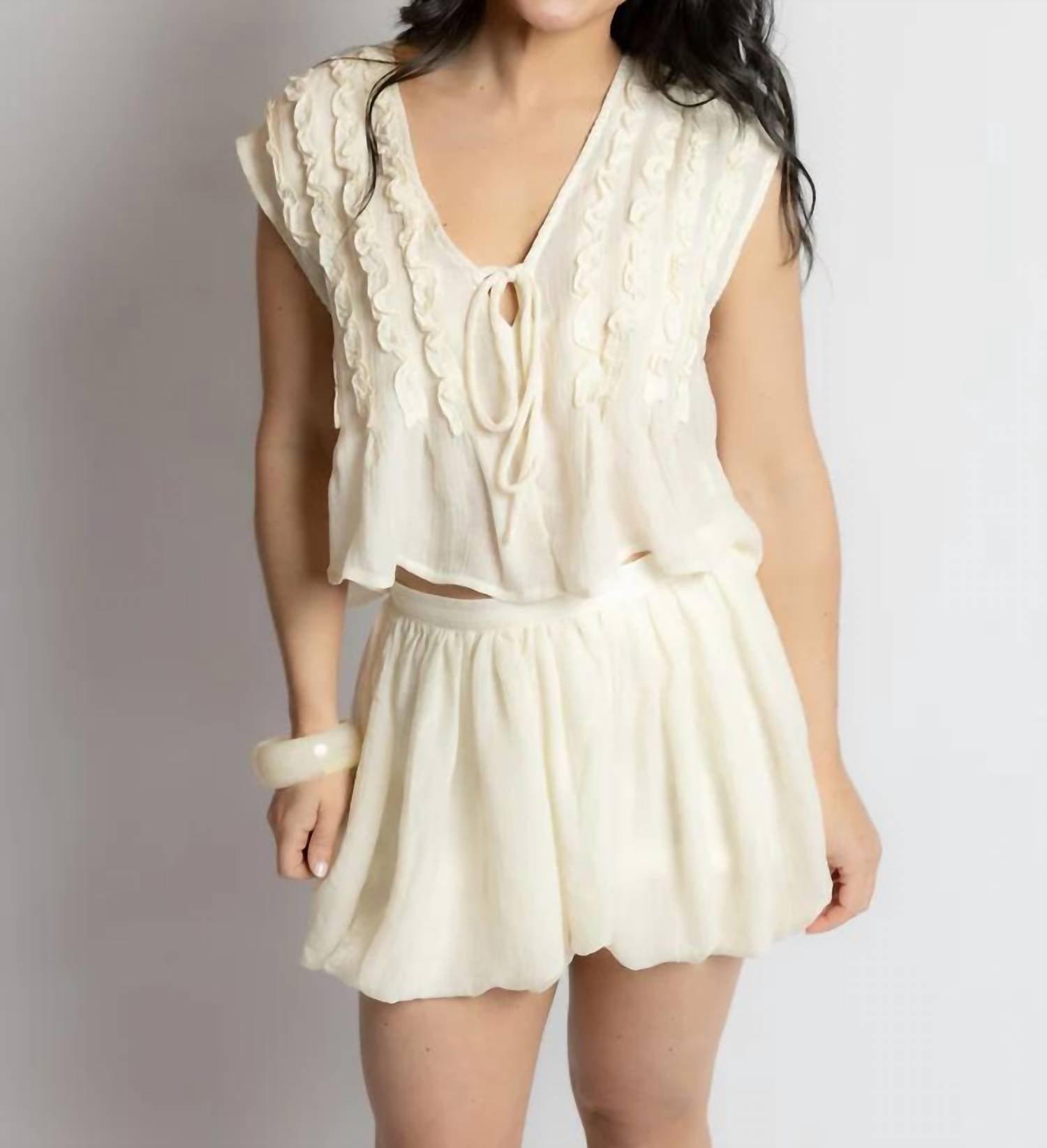 Sage The Label - Daydreamer V-neck Ruffle Top