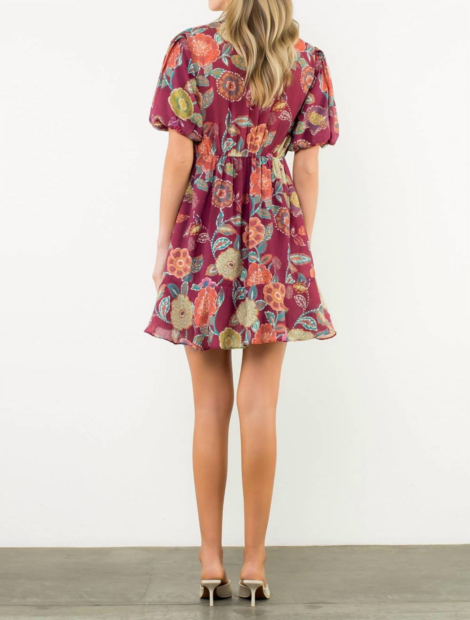 Thml - Puff Sleeve Floral Mini Dress