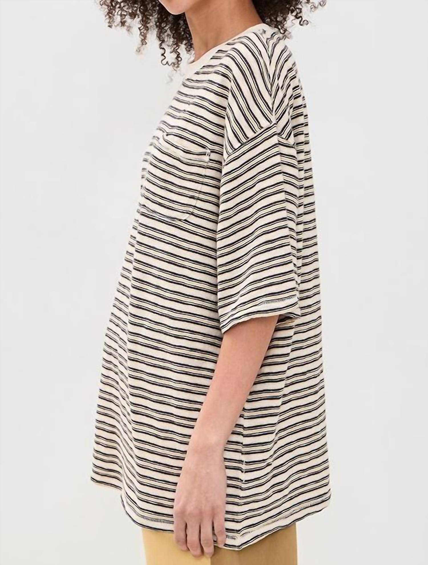 Free People - All Love Stripe Oversized Pocket Tee