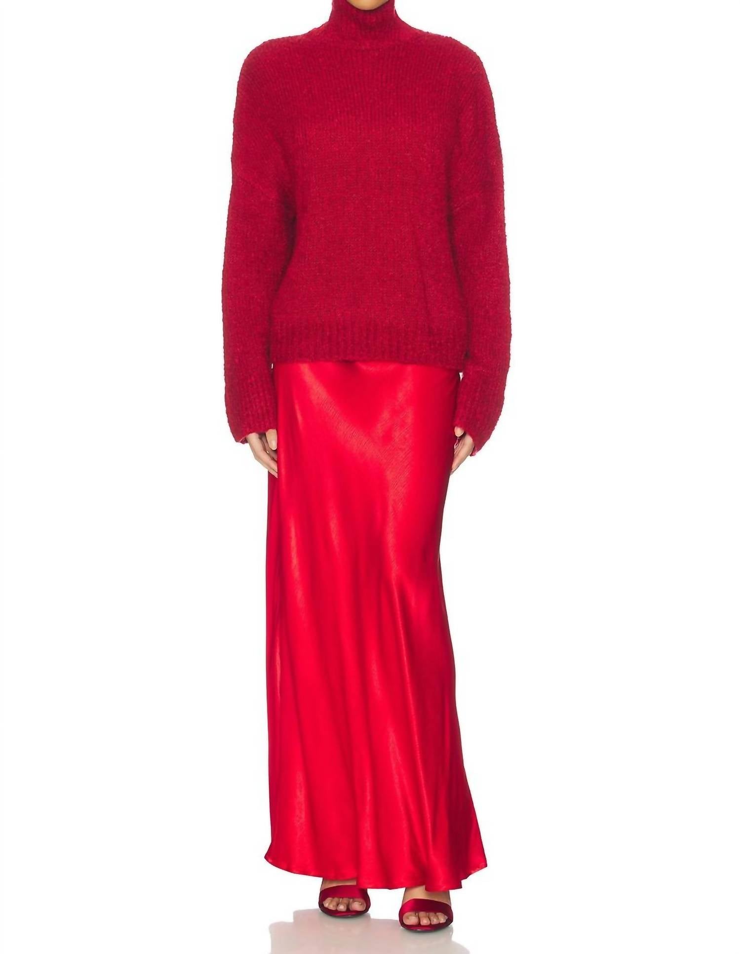 SOVERE Verse Combo Knit Sweater in poppy - women's sweater