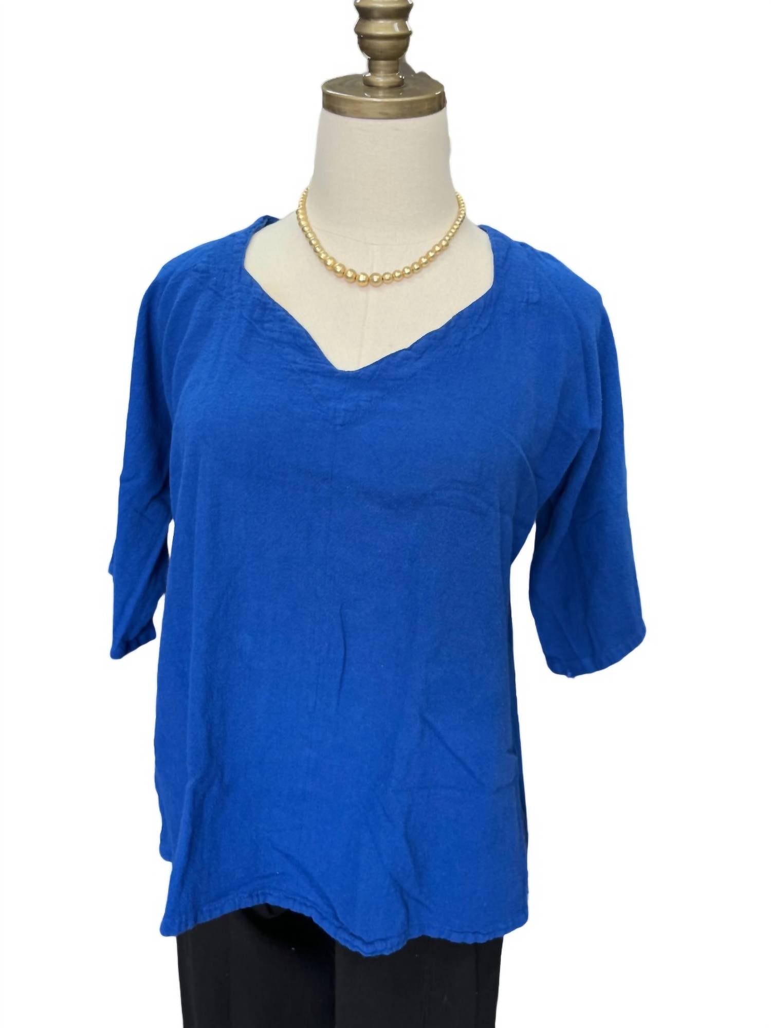 Oh My Gauze! Erin Top in cobalt - women's blouse