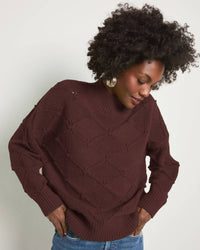 Seventy Eight and Sunny Countryside Long Sleeve Sweater in espresso - women's sweater