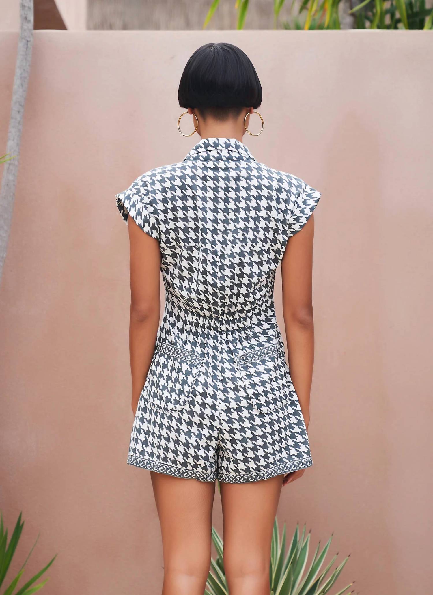 Mo Maya - Houndstooth Romper