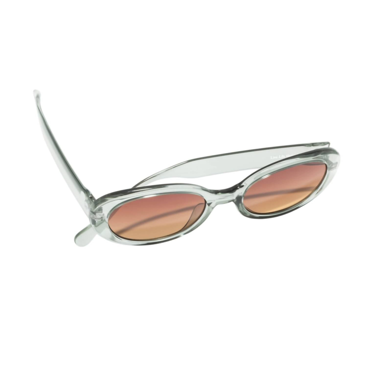 Sunski Women's Bianca Oval Sunglasses in grass terra fade - women's accessory - alternate view