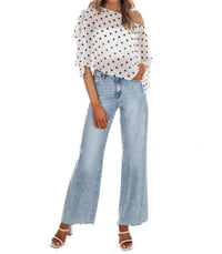 Le Lis - Better Me For You Polka Dot Poncho Top
