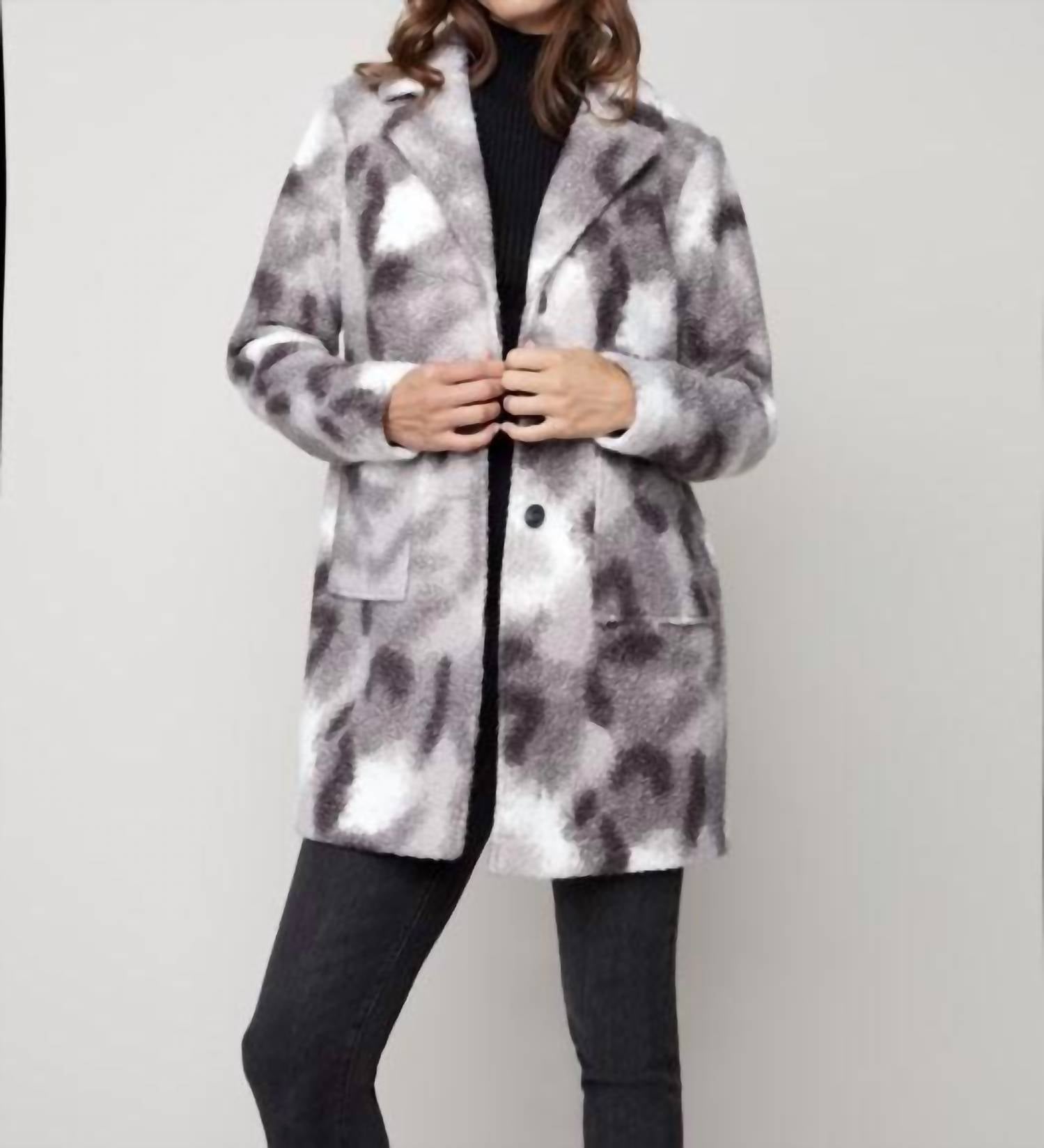 Charlie B - Printed Boucle Knit Coat