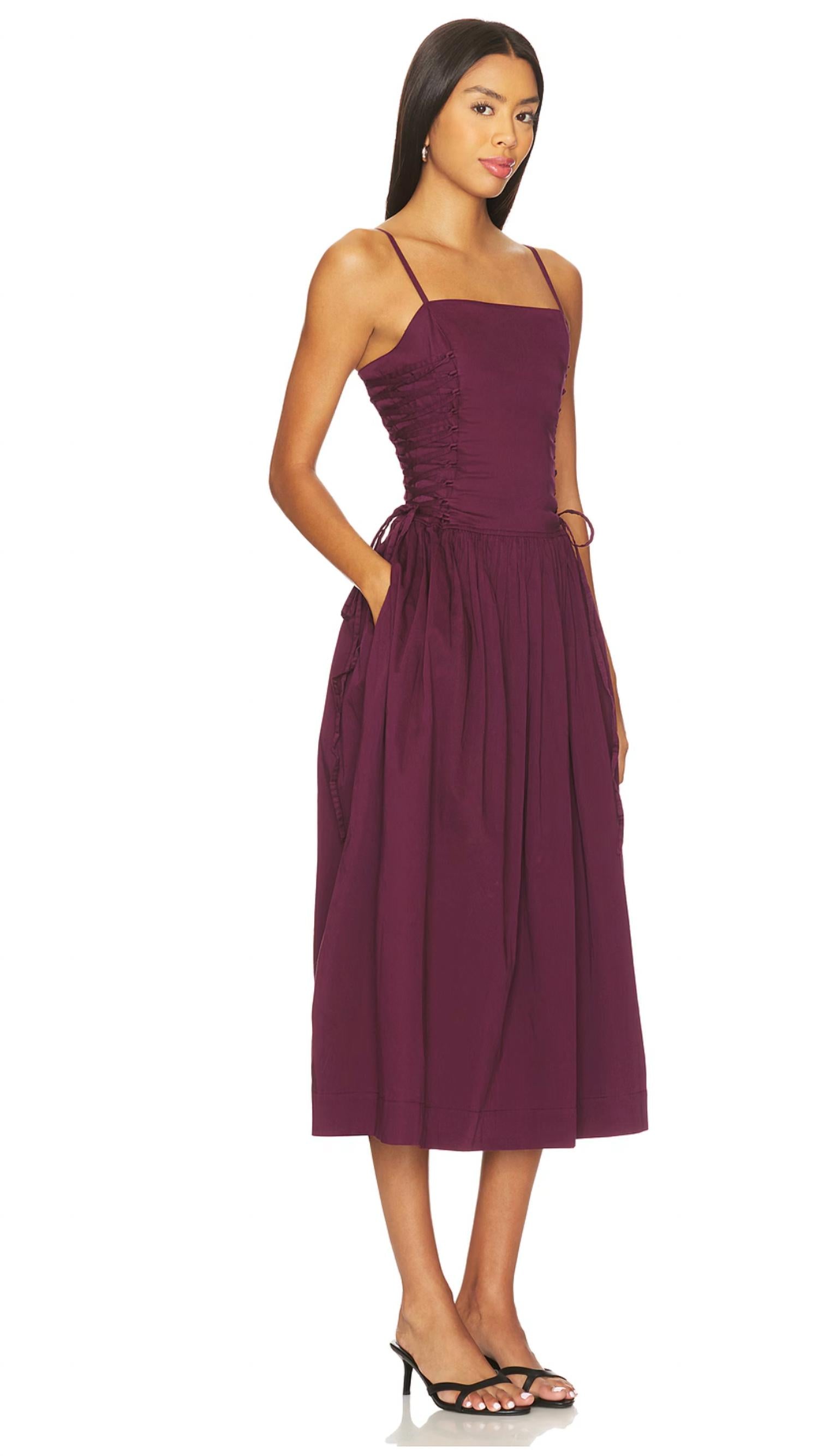 Damson Madder - Angelina Satin Dress