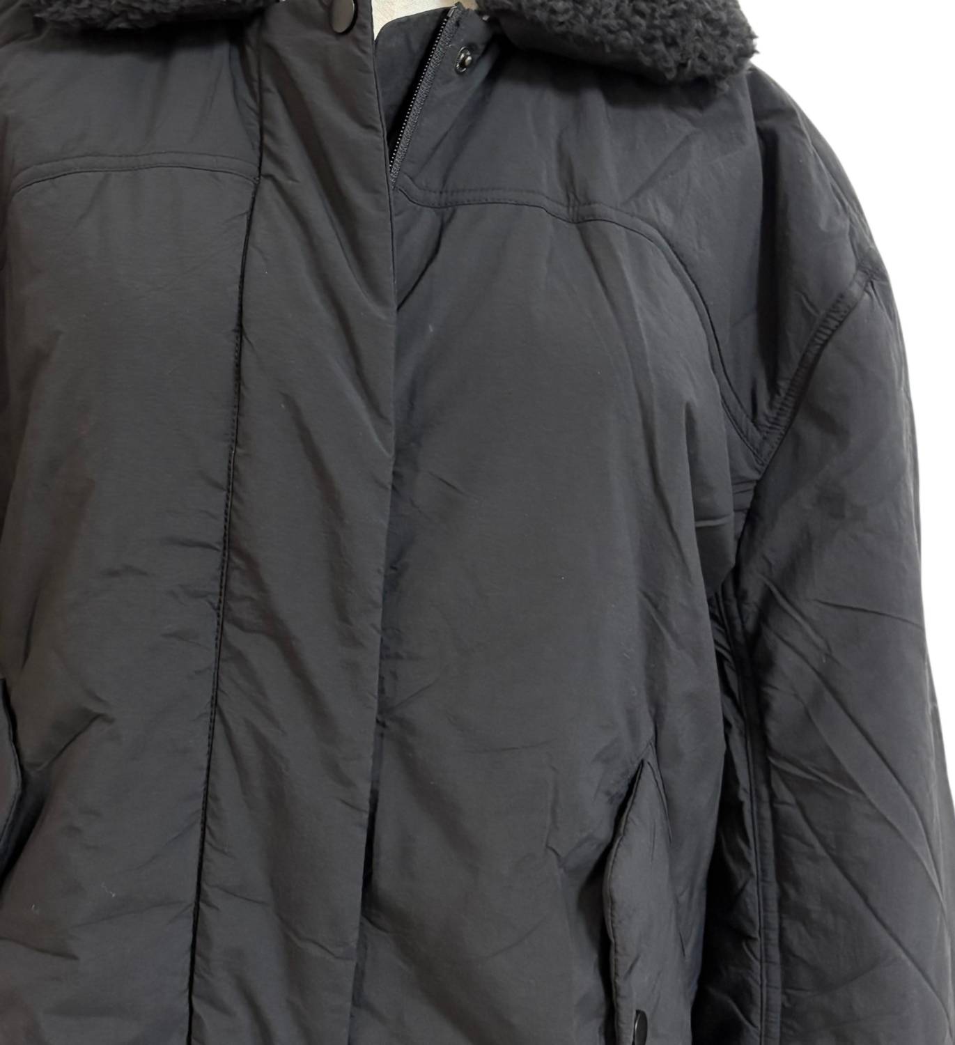 Umgee - Women's Puffer Jacket With Detachable Sherpa Collar