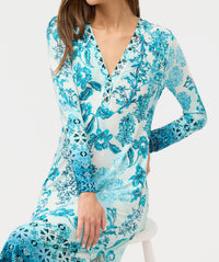 Johnny Was - JANIE FAVORITE LONG SLEEVE BUTTON NECK DRESS