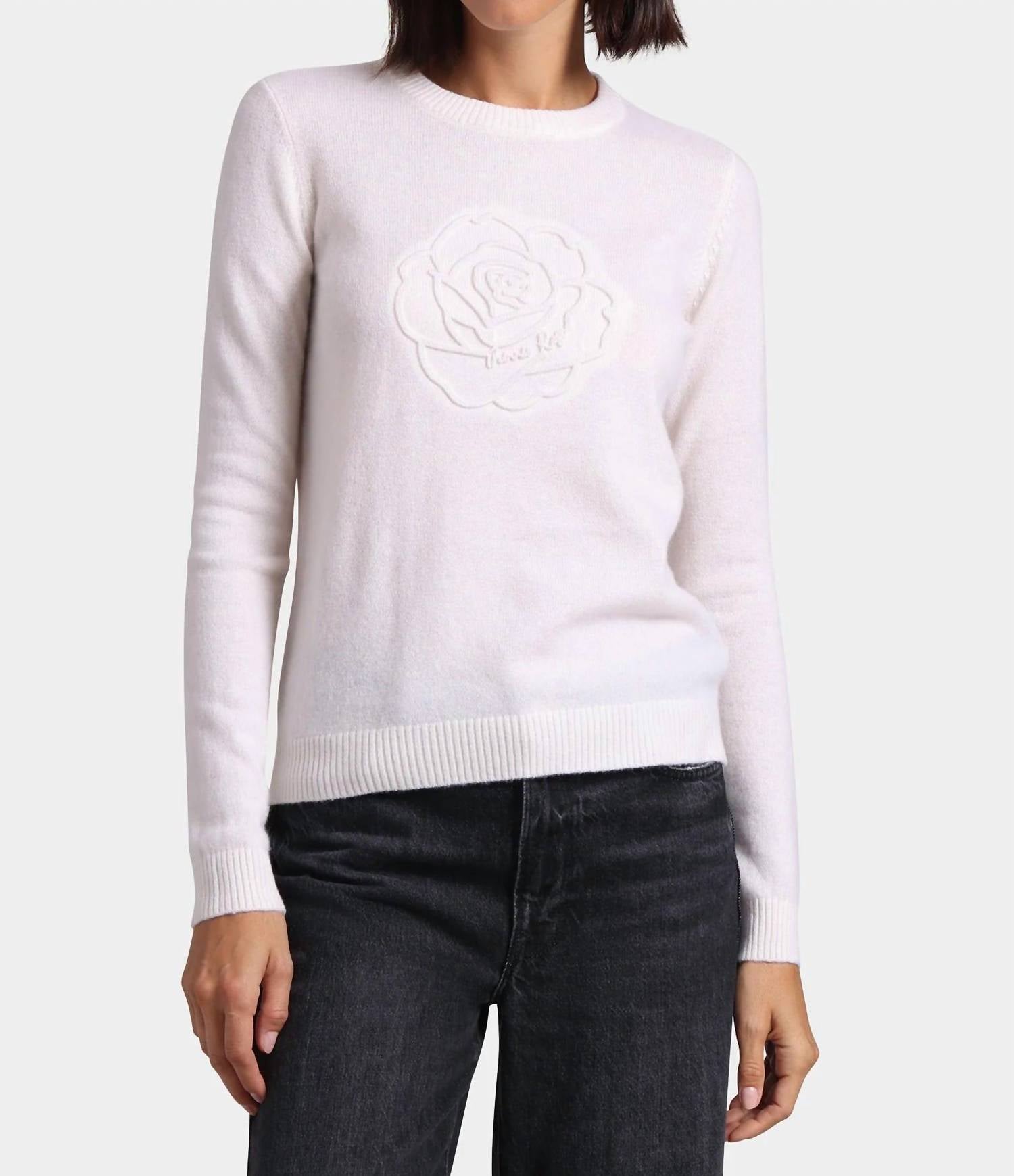 Minnie Rose - Embossed Rose Logo Crew Sweater